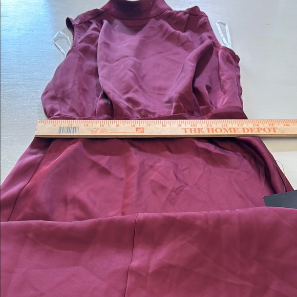 Lulus Classic Elegance Plum Chiffon Sleeveless Mock Neck Maxi Dress Size Small - Picture 6 of 9